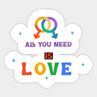 LGBTQ All you need is love men Sticker